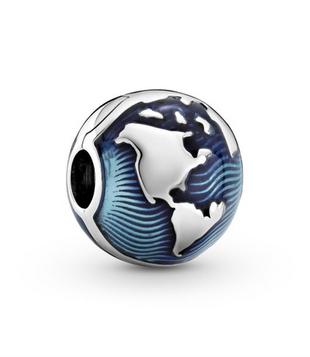 Pandora Blue Globe Clip Charm