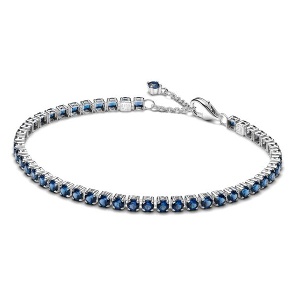 Pandora Sparkling Blue Tennis Bracelet Size 18