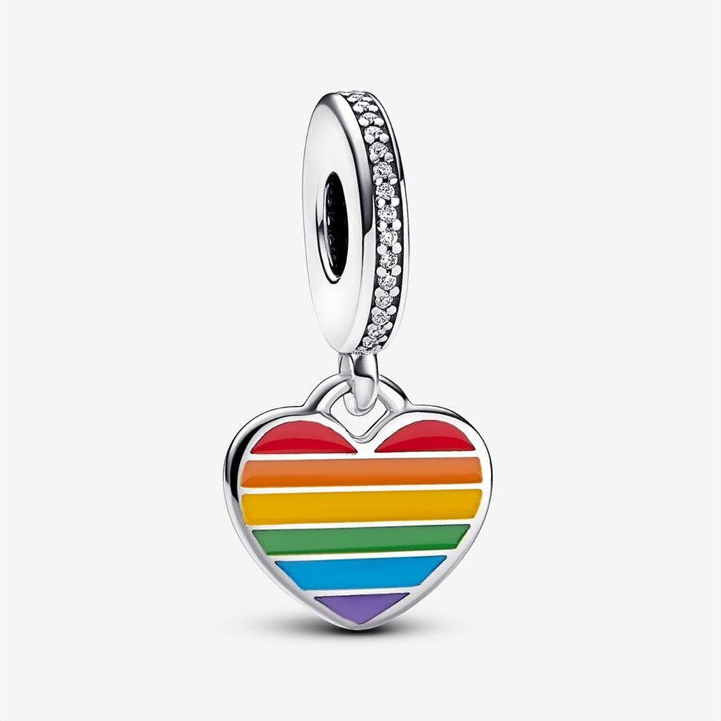 Pandora Moments Pride Rainbow Heart Dangle Charm