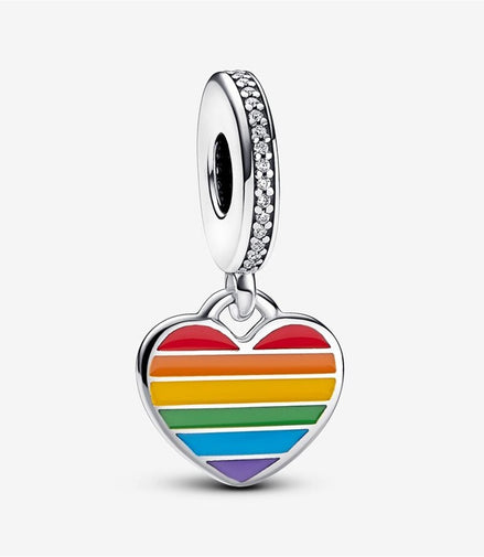 Pandora Moments Pride Rainbow Heart Dangle Charm