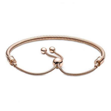 Pandora Moments Rose Snake Chain Slider Bracelet Size 2