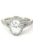 A.JAFFE 14K White Gold Diamond Halo Engagement Ring
