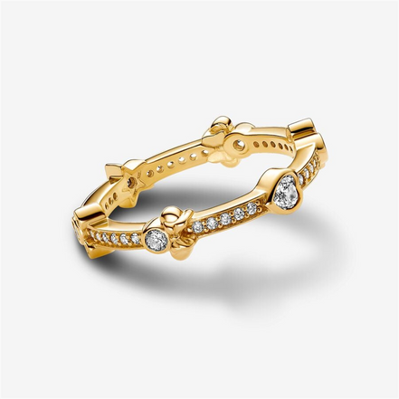 Pandora Disney Mickey Mouse & Minnie Mouse Sparkling Eternity Ring Size 6