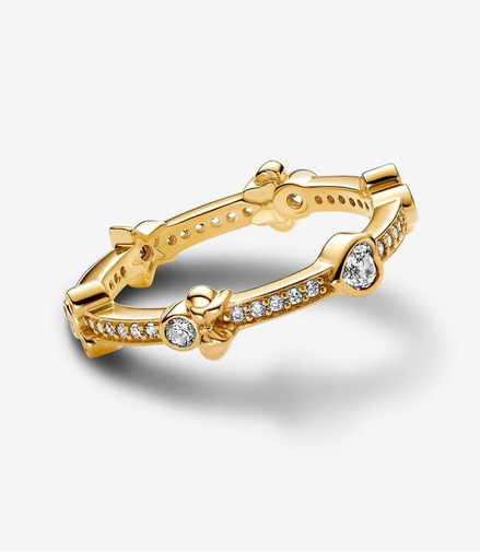 Pandora Disney Mickey Mouse & Minnie Mouse Sparkling Eternity Ring Size 6