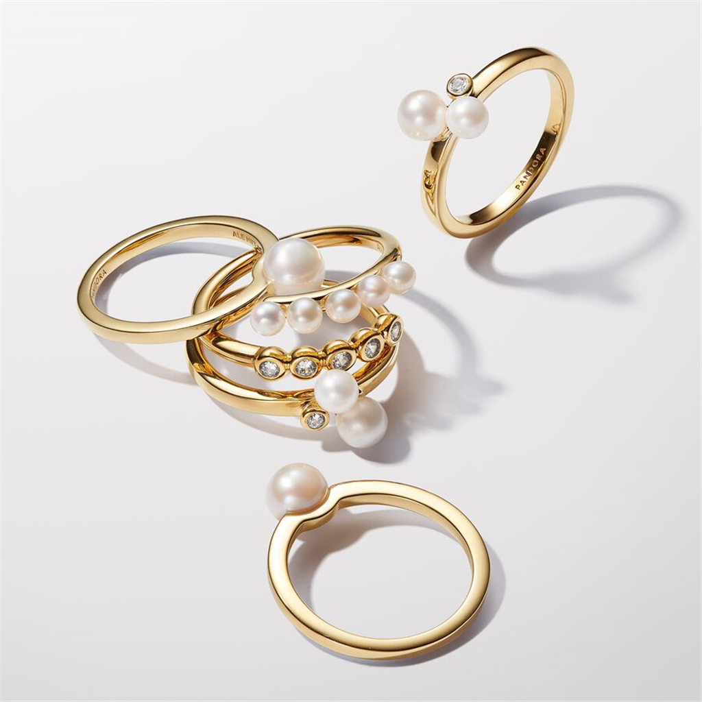 Pandora Essence Treated Freshwater Cultured Pearl Ring Size 7