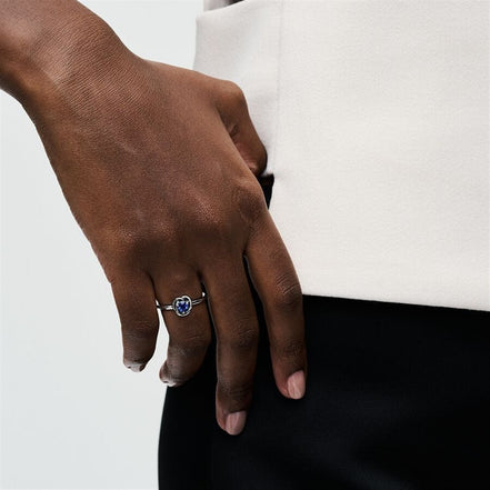 Pandora Moments September Princess Blue Eternity Circle Ring Size 6