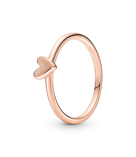 Pandora Moments Rose Gold Free Hand Heart Ring Size 7