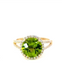 0.40 Diamond & 4.01 Ctw Peridot Ring