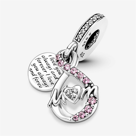 Pandora Moments Mom Infinity Pavé Double Dangle Charm