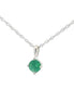 14K White Gold And Emerald Pendant Necklace
