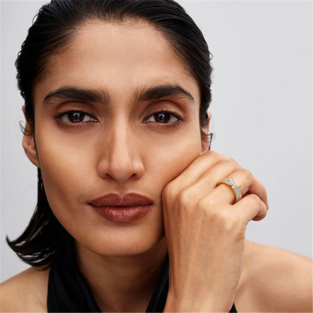 Pandora Sparkling Butterfly Bold Gold-Plated Ring Size 7