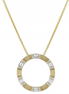 Oro Alexander 14K  Gold 1 CTW Baguette And Round Cut Diamonds Large Circle Shape Necklace