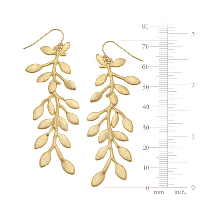 Susan Shaw Triple Gold Plated Vine Earrings