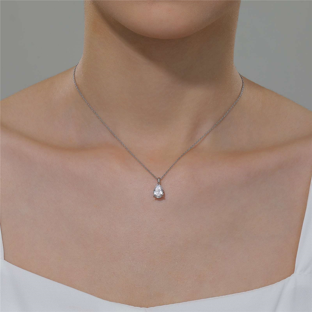 Lafonn 2 CTW Simulated Diamond Pear-Shaped Solitaire Necklace