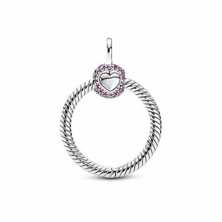Pandora Moments Small Pink Pavé O Pendant