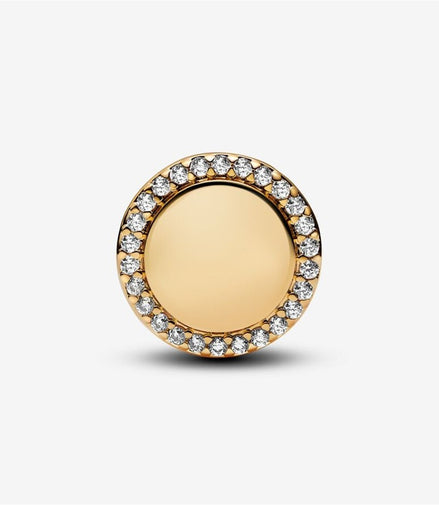 Pandora Moments Engravable Sparkling Button Charm
