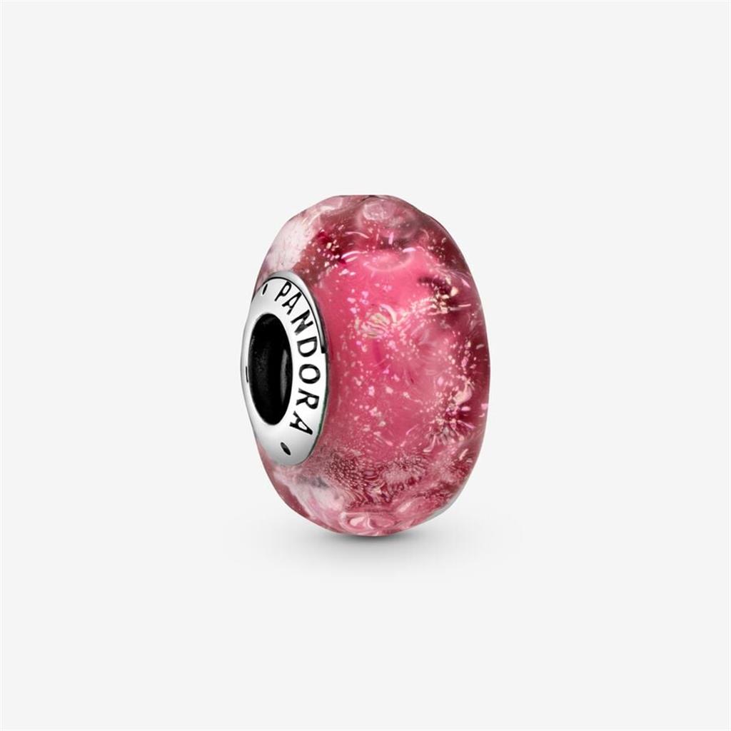 Pandora Moments Wavy Fancy Pink Murano Glass Charm