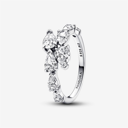 Pandora Timeless Sparkling Overlapping Band Ring Size 8.5