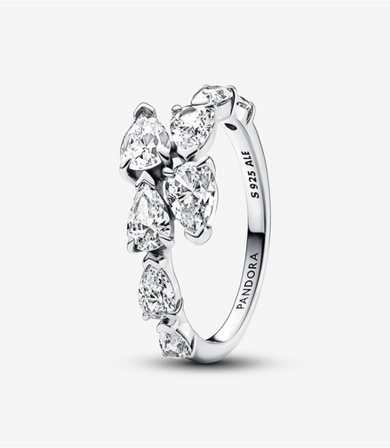 Pandora Timeless Sparkling Overlapping Band Ring Size 8.5