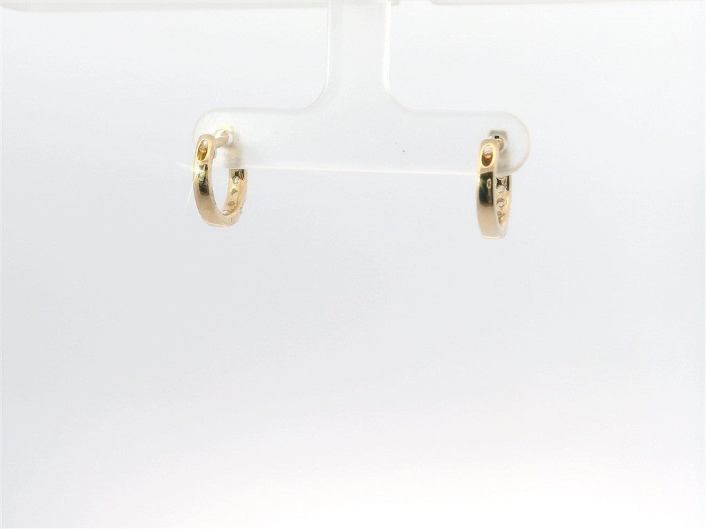 14K Yellow Gold and 0.47 CTW Diamond Huggie Hoop Earrings