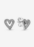 Pandora Moments Sparkling Freehand Heart Stud Earrings