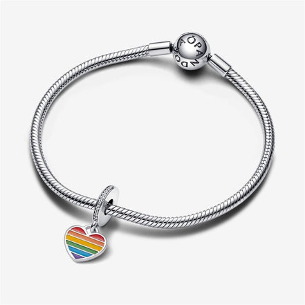 Pandora Moments Pride Rainbow Heart Dangle Charm