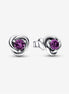Pandora Moments February Purple Eternity Circle Stud Earrings
