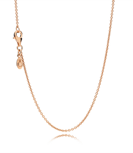 Pandora Moments Adjustable Classic Cable Chain Necklace Rose 90 cm