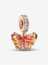 Pandora Moments Pink And Yellow Murano Glass Butterfly Dangle Charm
