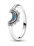 Pandora Celestial Blue Sparkling Moon Ring Size 60