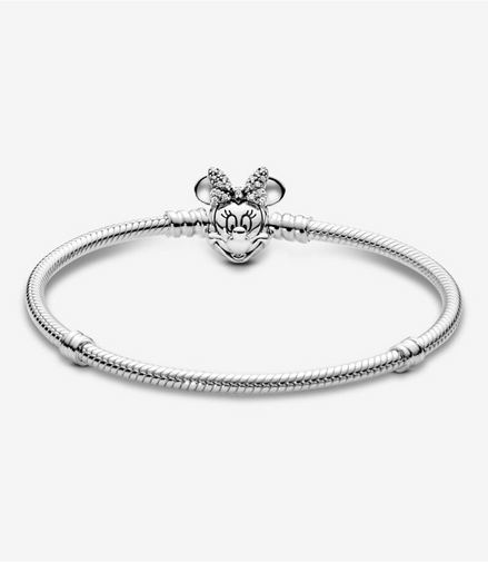 Pandora Disney Minnie Mouse Snake Chain Charm Bracelet Size 16