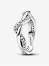 Pandora TimelessSparkling Intertwined Wave Ring Size 7.5