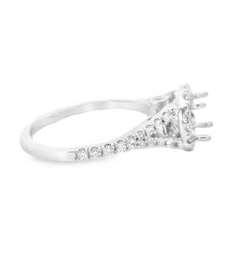 14K White Gold Diamond Semi-Mount Engagement Ring