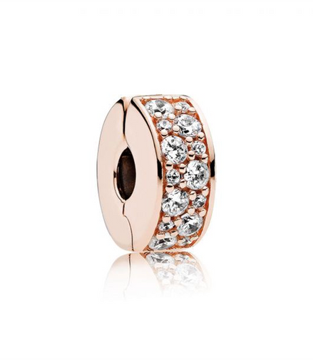 Pandora Moments Rose Clear Pavé Clip Charm