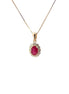 14K Yellow Gold Ruby and Diamond Necklace