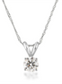 14K White Gold and 1 CTW Diamond Solitaire Pendant Necklace