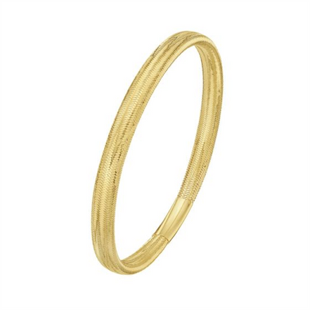 14K Yellow Gold Medium Stretch Mesh Bangle Bracelet