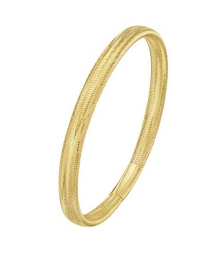 14K Yellow Gold Medium Stretch Mesh Bangle Bracelet