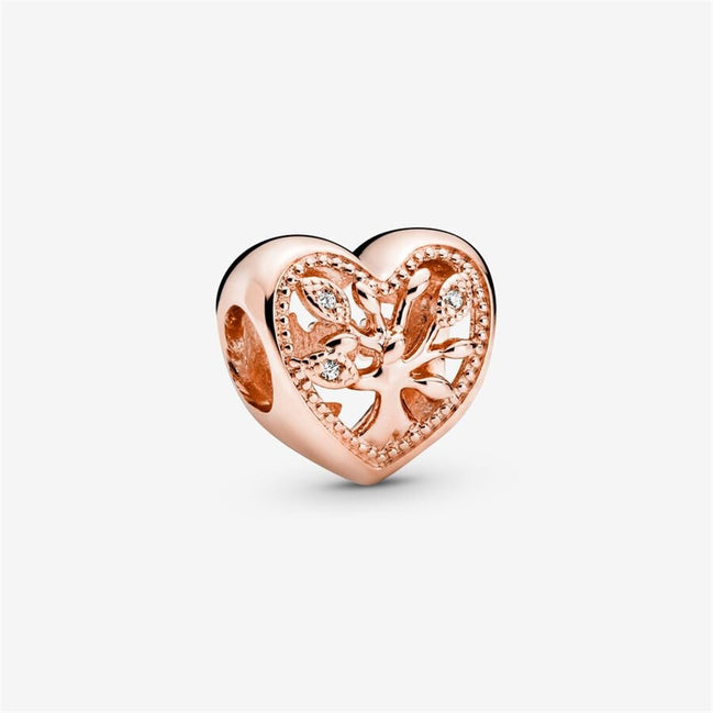 Pandora Moments Rose Openwork Family Tree Heart Charm