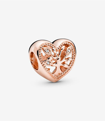 Pandora Moments Rose Openwork Family Tree Heart Charm