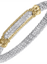 Vahan 14K Gold And Sterling Silver Diamond Bar 6mm Closed Bracelet