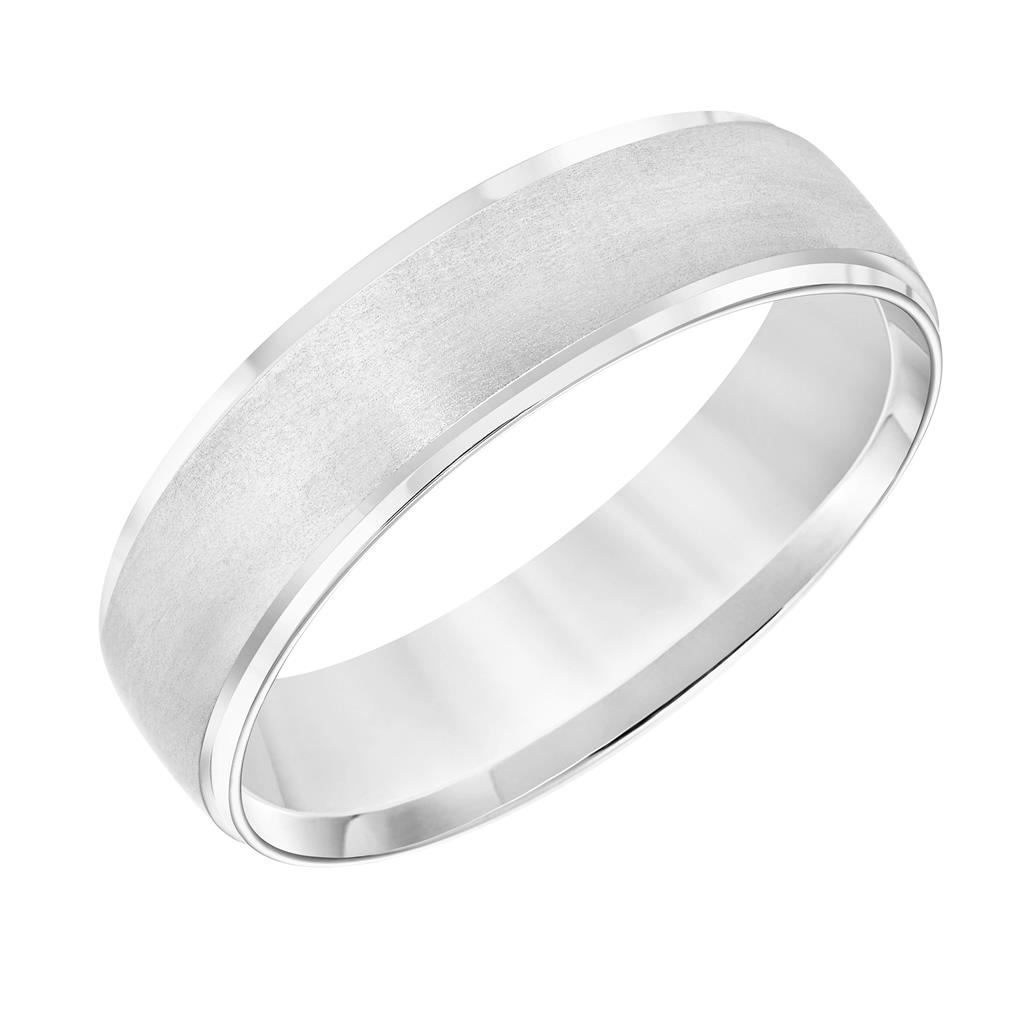 Frederick Goldman 14K White Gold Comfort Fit Wedding Band Size 10
