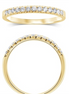 14K Yellow Gold 0.25 CTW Diamond French Pave' Set Half Eternity Band