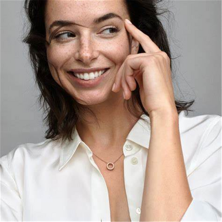 Pandora Signature Rose Logo Pavé Circle Collier Necklace 45 cm