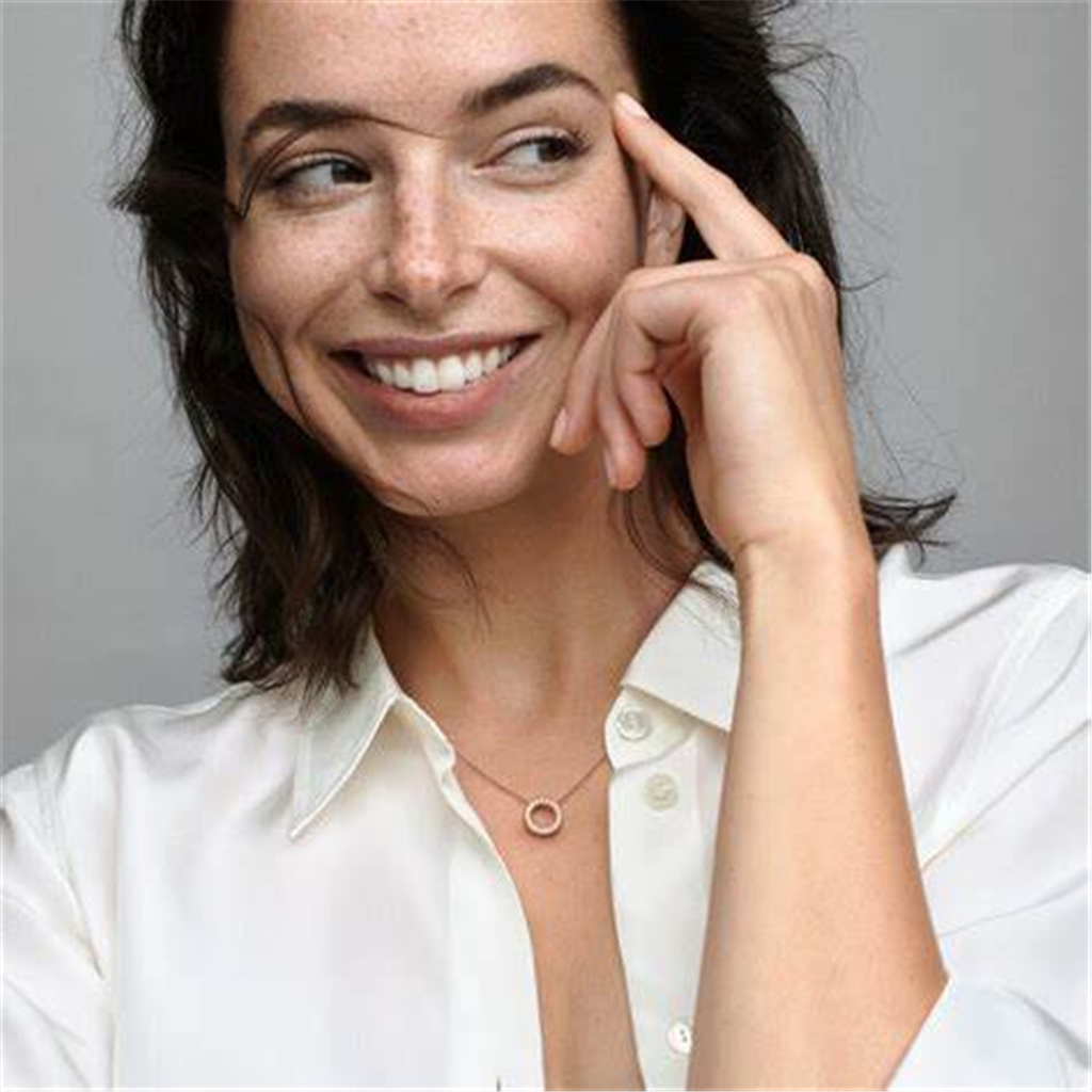 Pandora Signature Rose Logo Pavé Circle Collier Necklace 45 cm