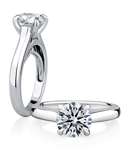 A.JAFFE 14k White Gold 2.50 CTW Round Semi-Mount Diamond Engagement Ring