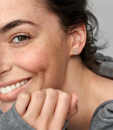 Pandora Moments Open Heart Stud Earrings