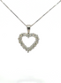 Ladies 14K White Gold Diamond Heart Pendant