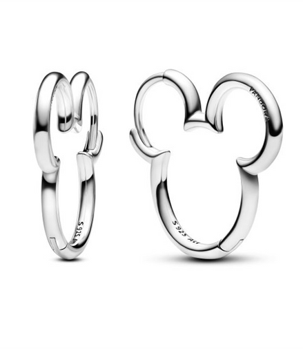 Pandora - Disney, Mickey Mouse Silhouette Hoop Earrings