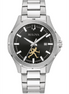 Bulova Men's Wake Forest "Walking Deac" Stainless Steel And Black Dial Face Watch